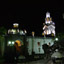 Quito Cathedral by night / Cotopaxi volcano background